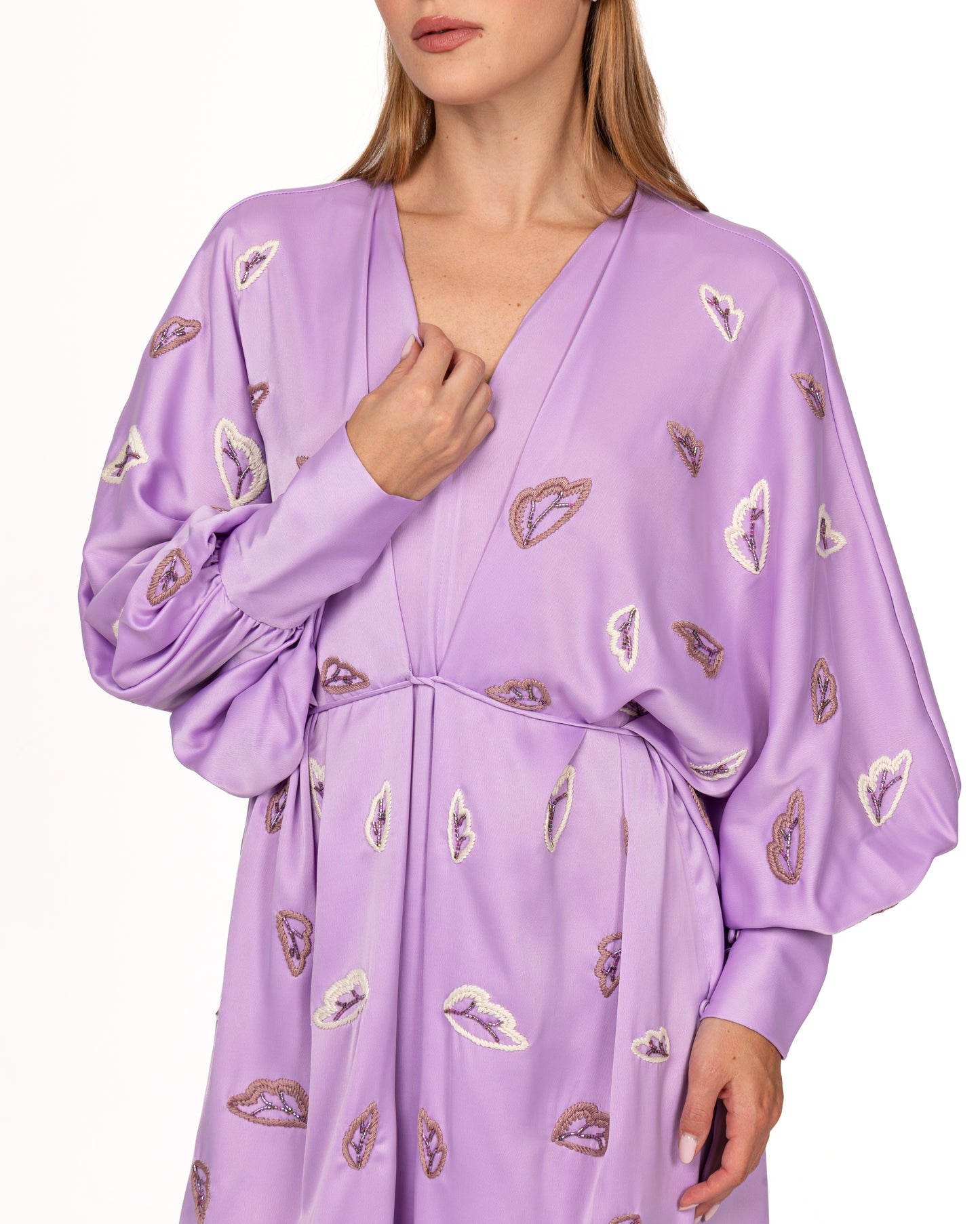 Lilac farasha with statement sleeves