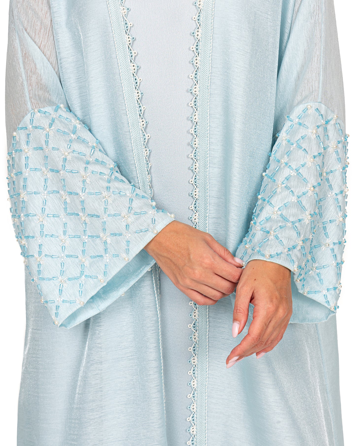 Bisht Cape set in pastel blue