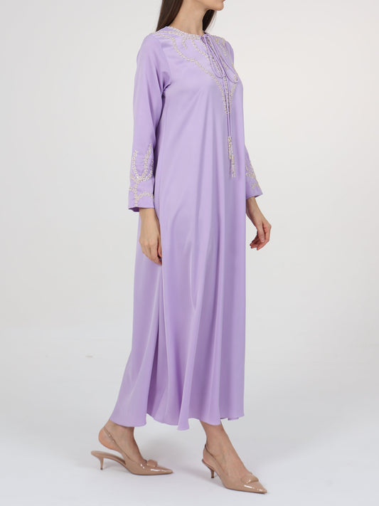 Embellished Tie-Up Cord Detail Dress