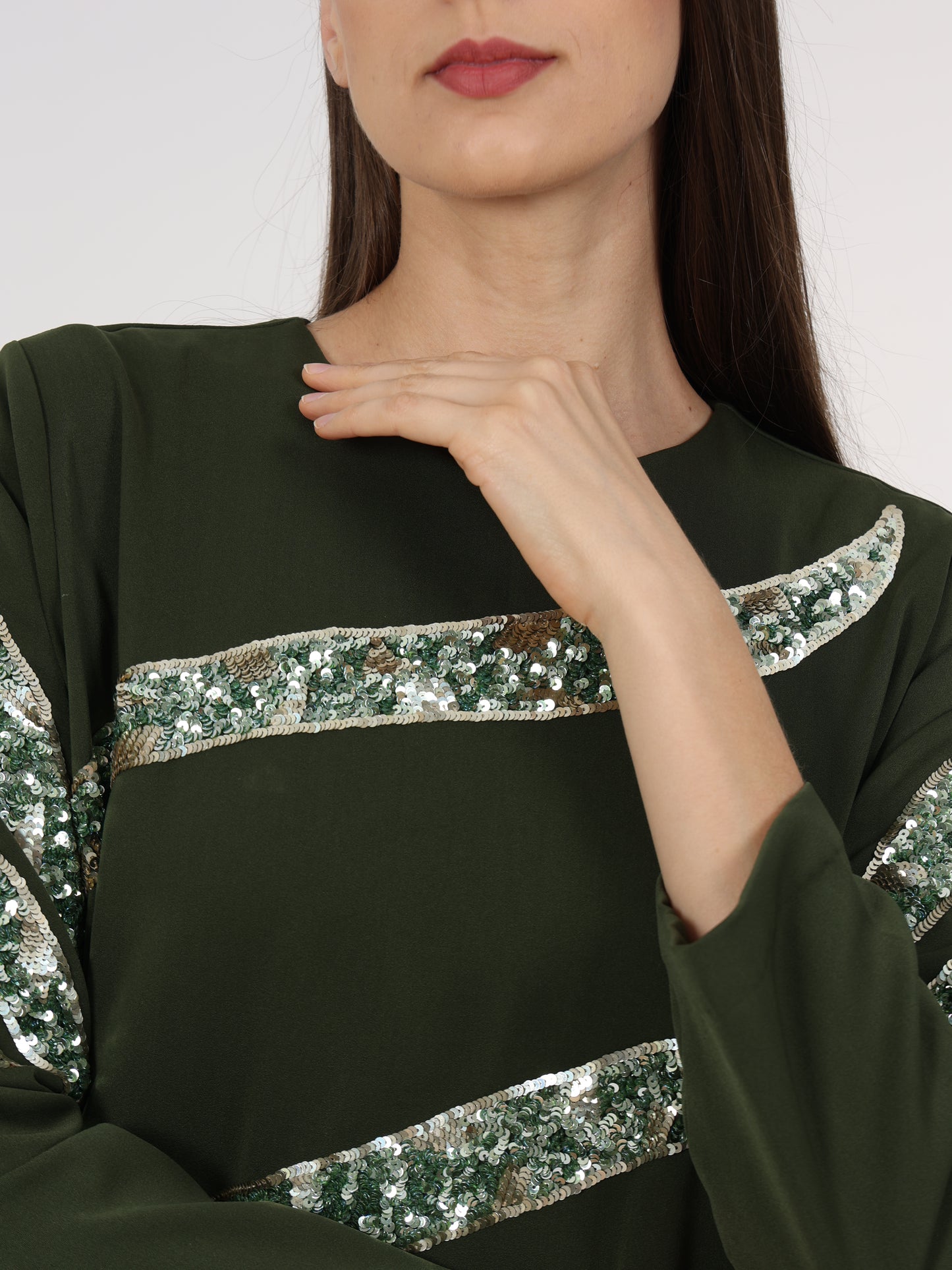 Embellished Crew-Neck Dress