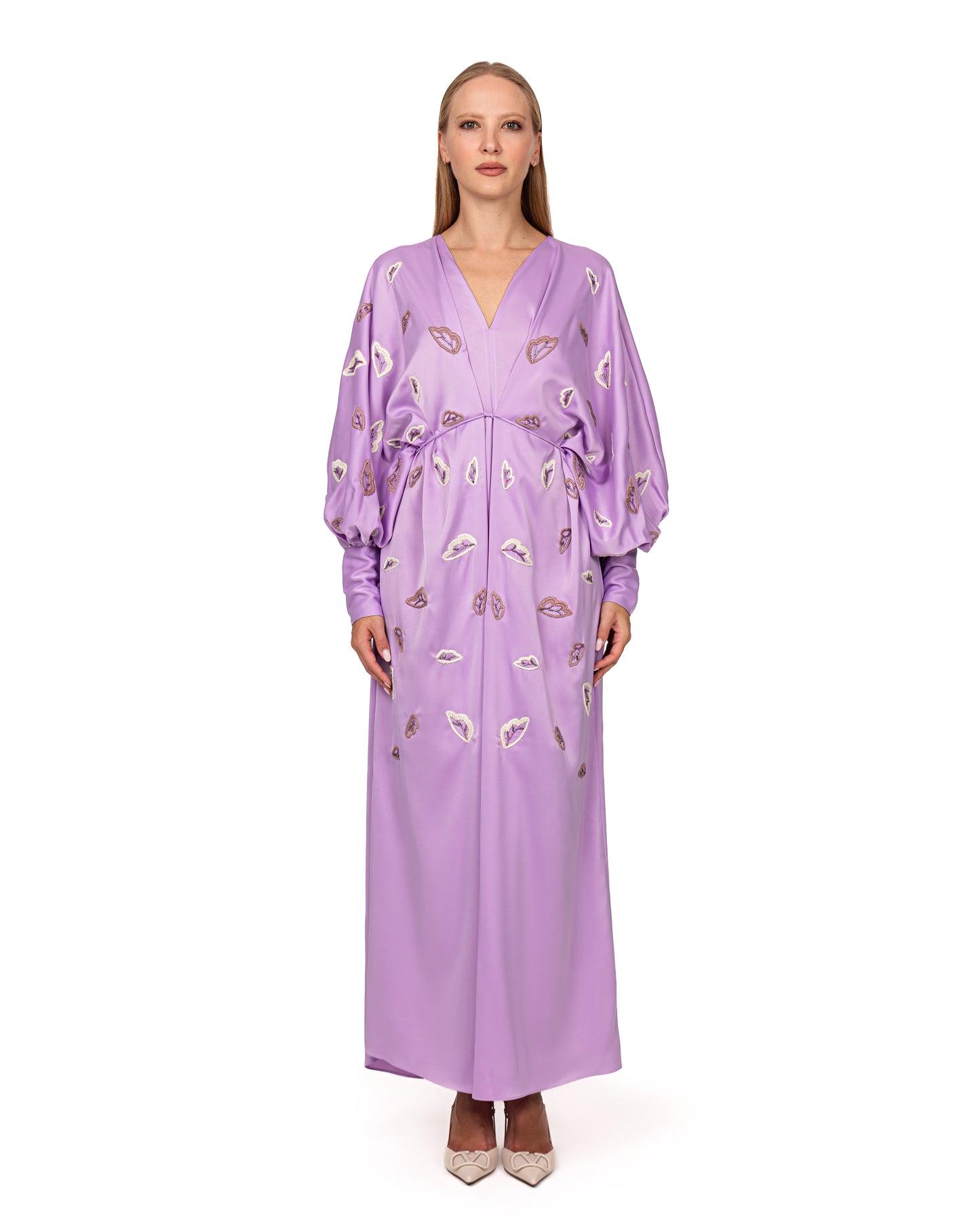 Lilac farasha with statement sleeves
