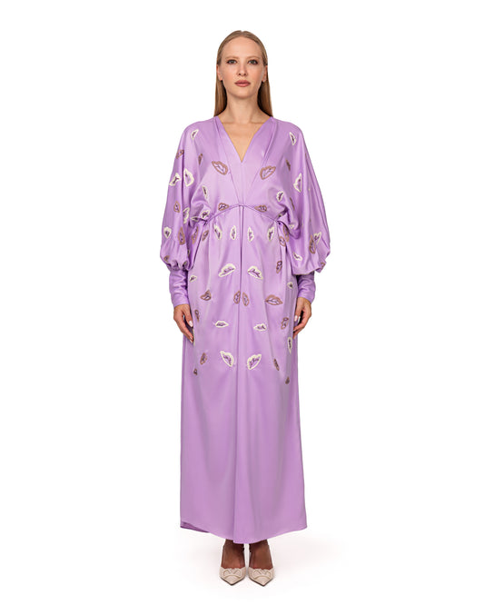 Lilac farasha with statement sleeves