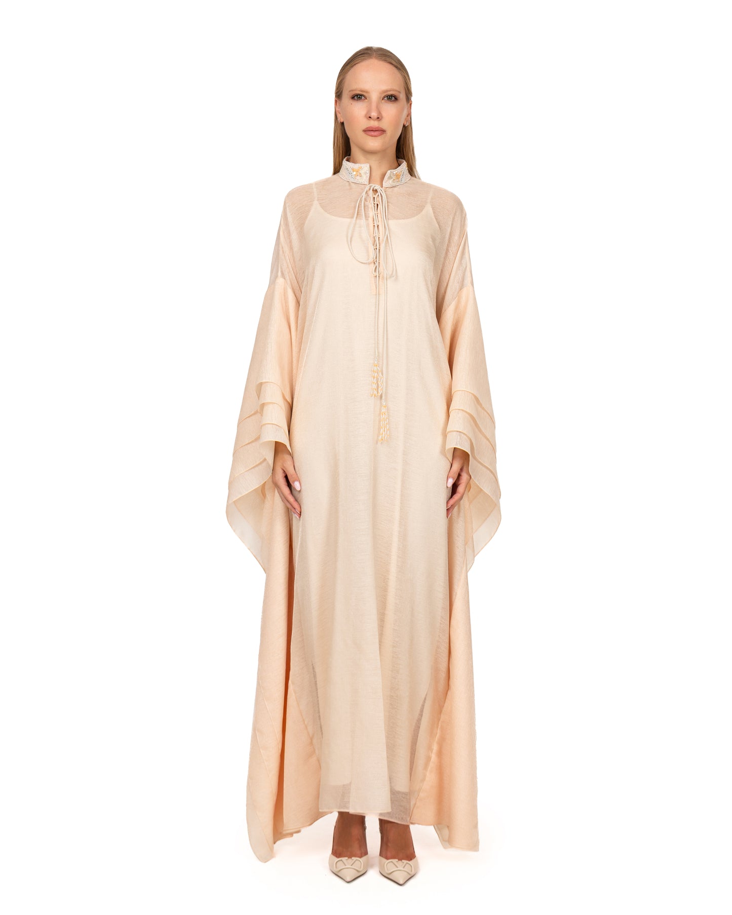 Modern farasha in pastel peach