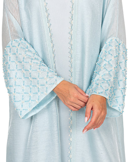 Bisht Cape set in pastel blue