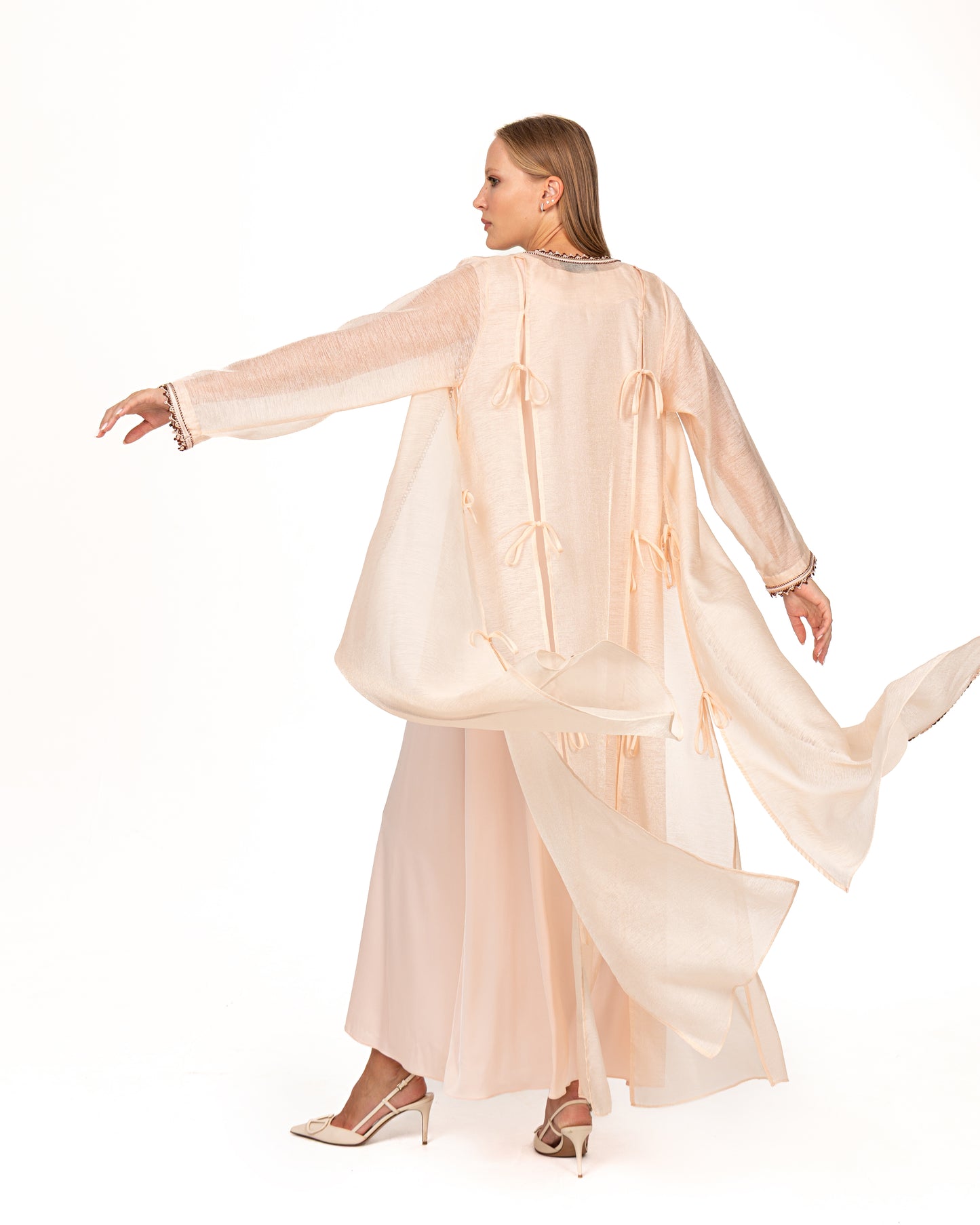 Pastel peach bisht set