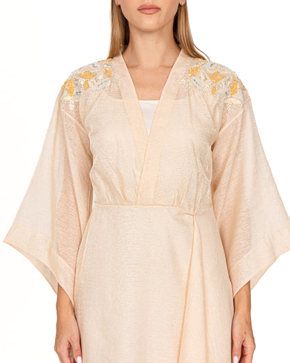 Pastel peach midi dress
