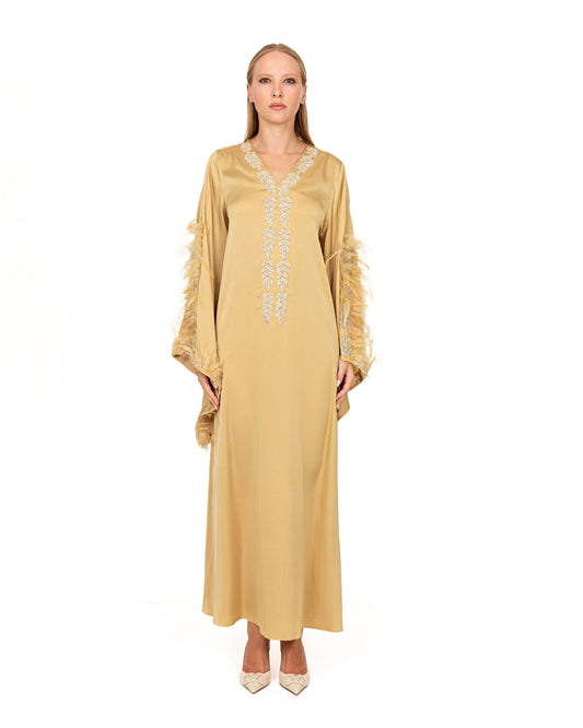Royal gold silk dress