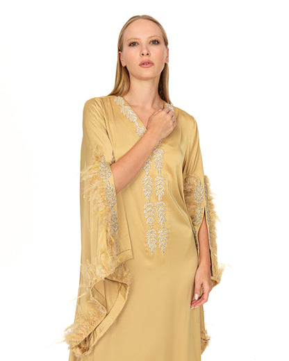 Royal gold silk dress