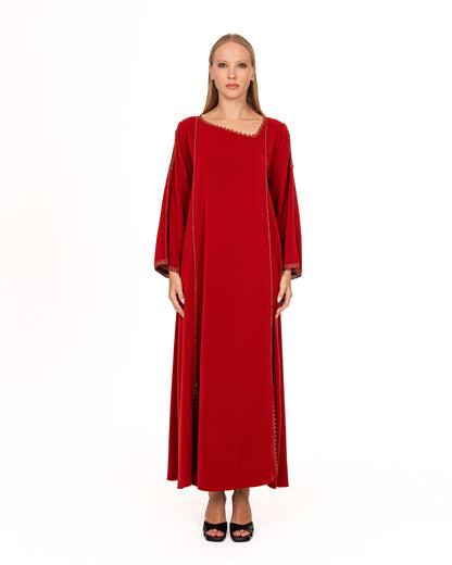 Ruby red crochet dress