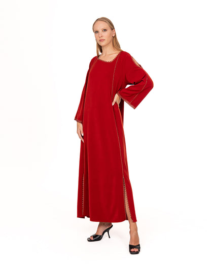 Ruby red crochet dress