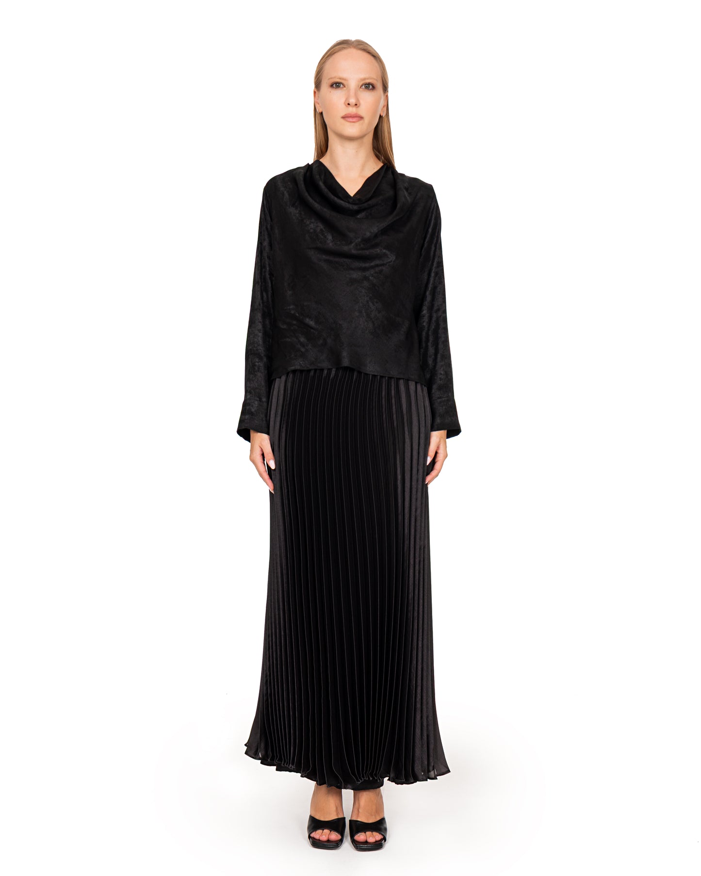 Black silk coord set