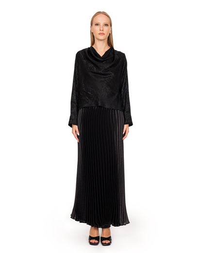 Black silk coord set