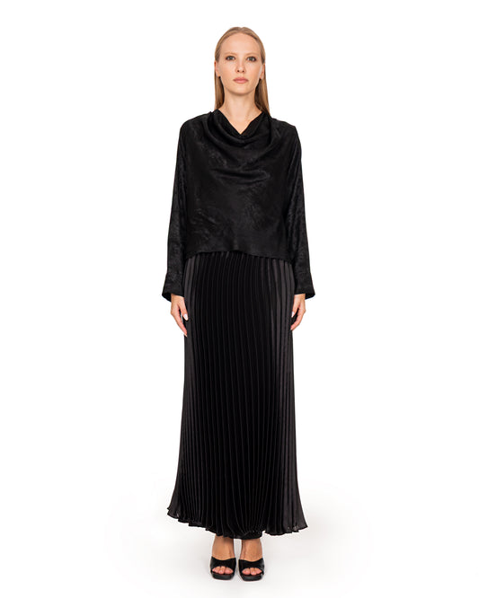 Black silk coord set