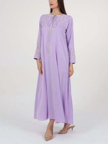 Embellished Tie up Cord Detail Dress