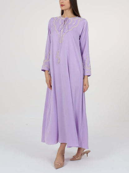 Embellished Tie up Cord Detail Dress