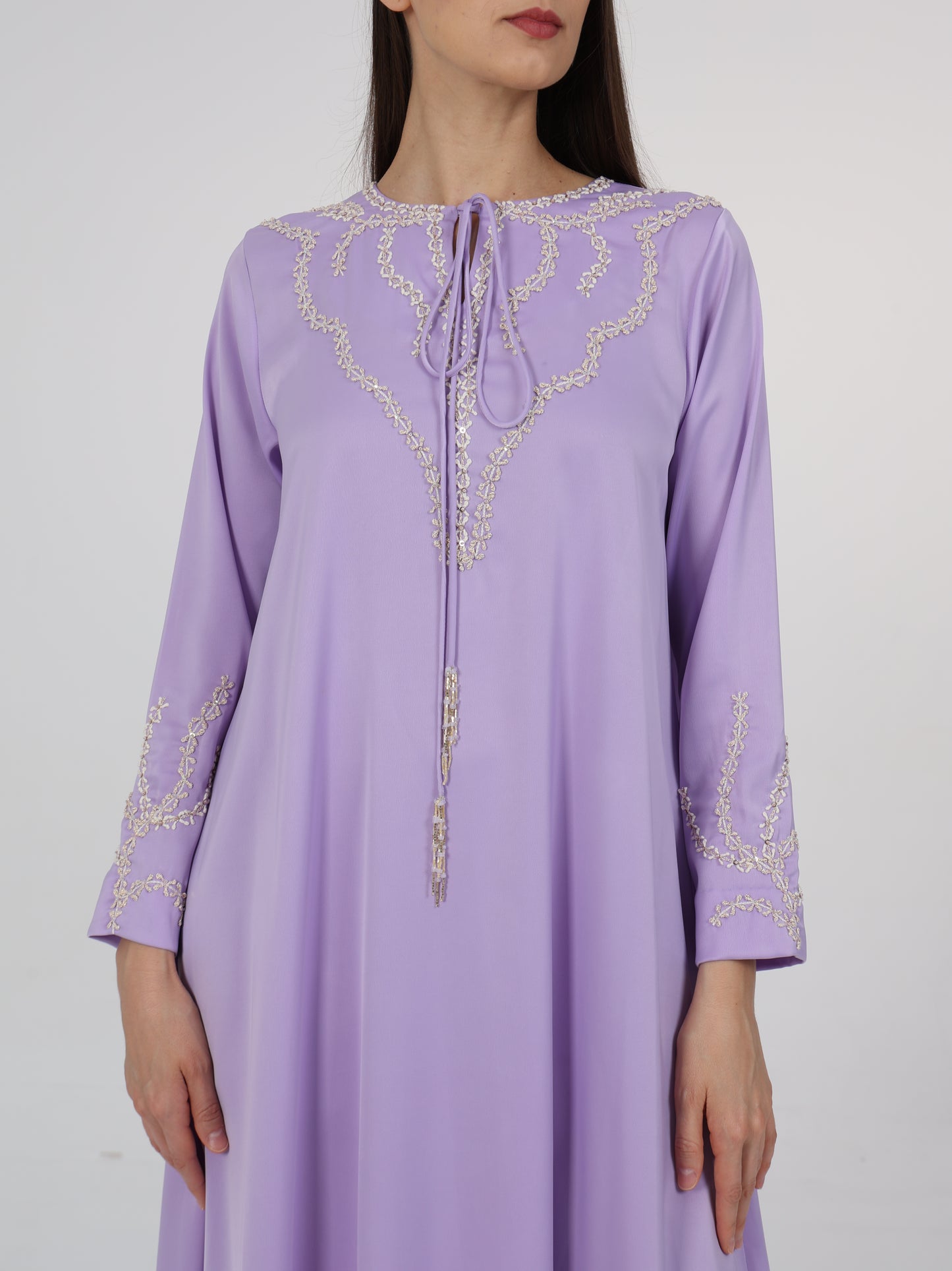 Embellished Tie up Cord Detail Dress
