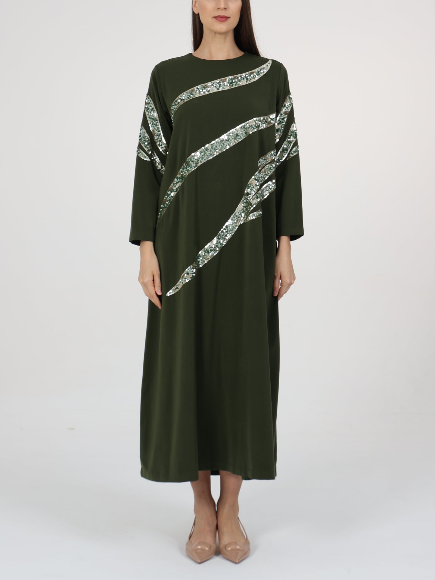 Embellished Crew-Neck Dress