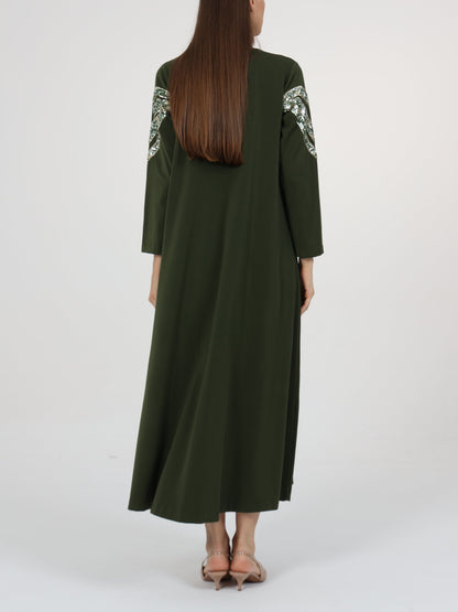 Embellished Crew-Neck Dress