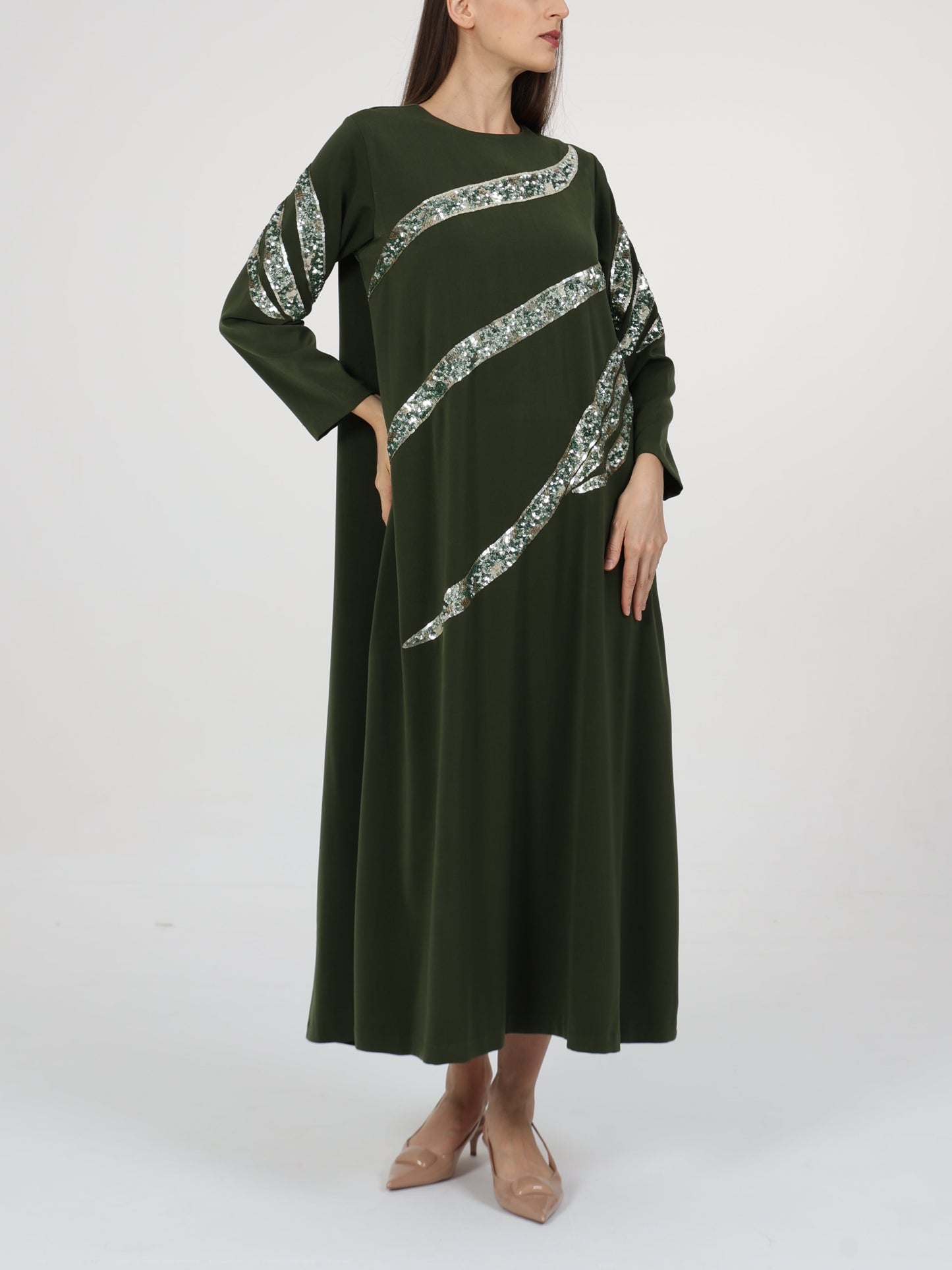 Embellished Crew-Neck Dress