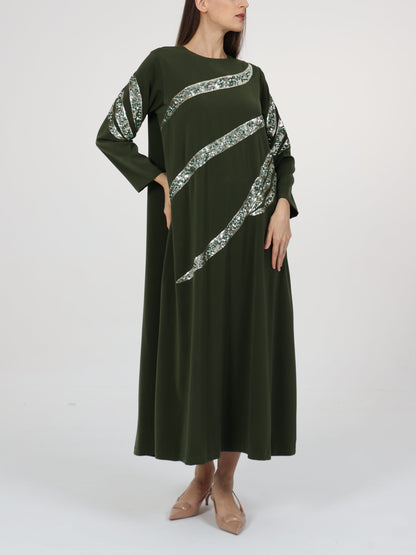Embellished Crew-Neck Dress
