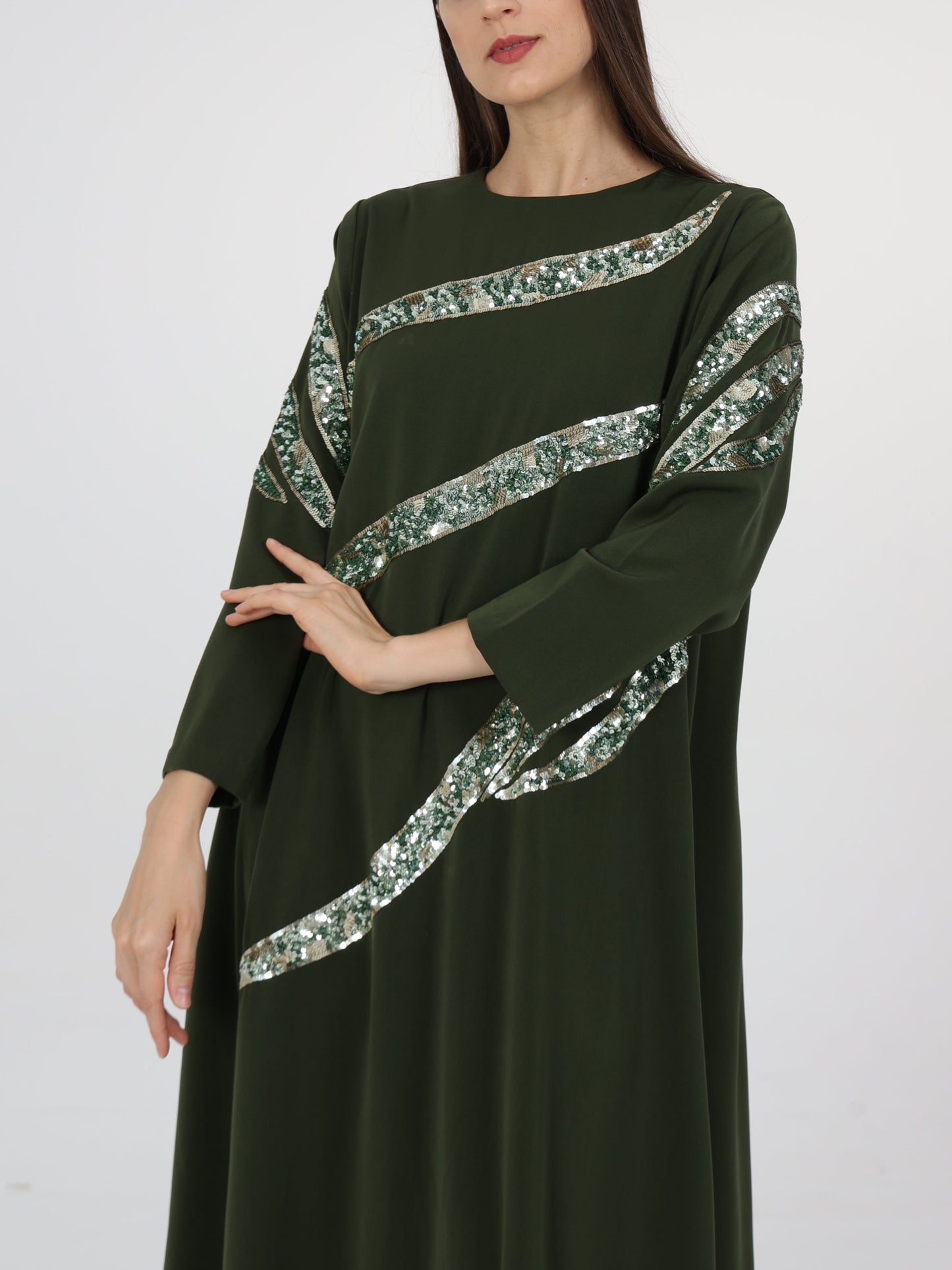 Embellished Crew-Neck Dress