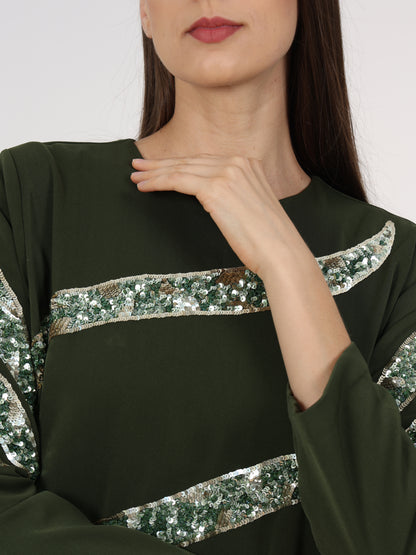 Embellished Crew-Neck Dress
