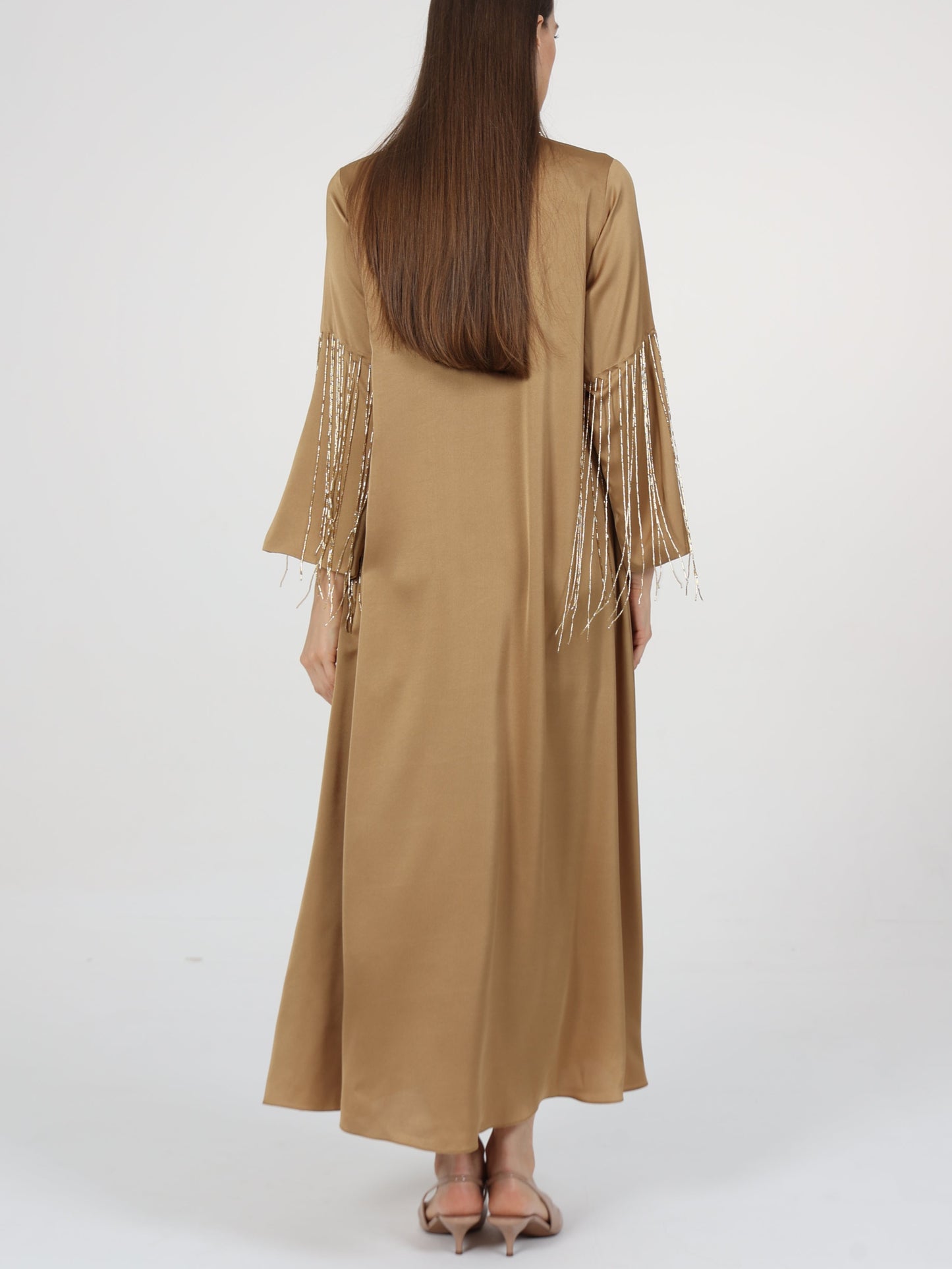 Tassel Embellished Sleeve and Neck Detail Dress