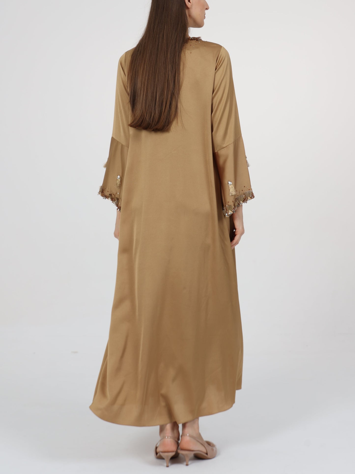Tassel Detail Split Neck Dress