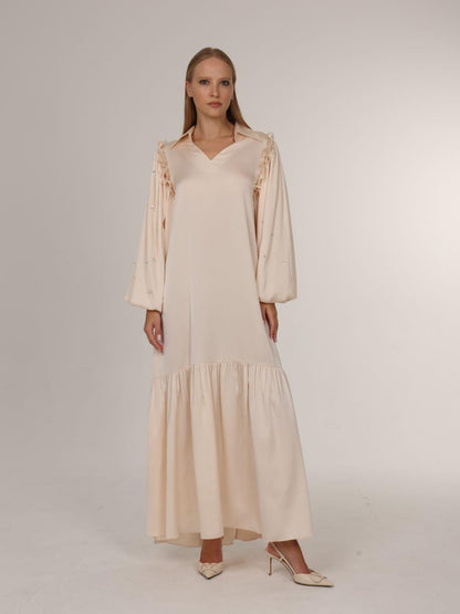 Pastel peach bohemian maxi